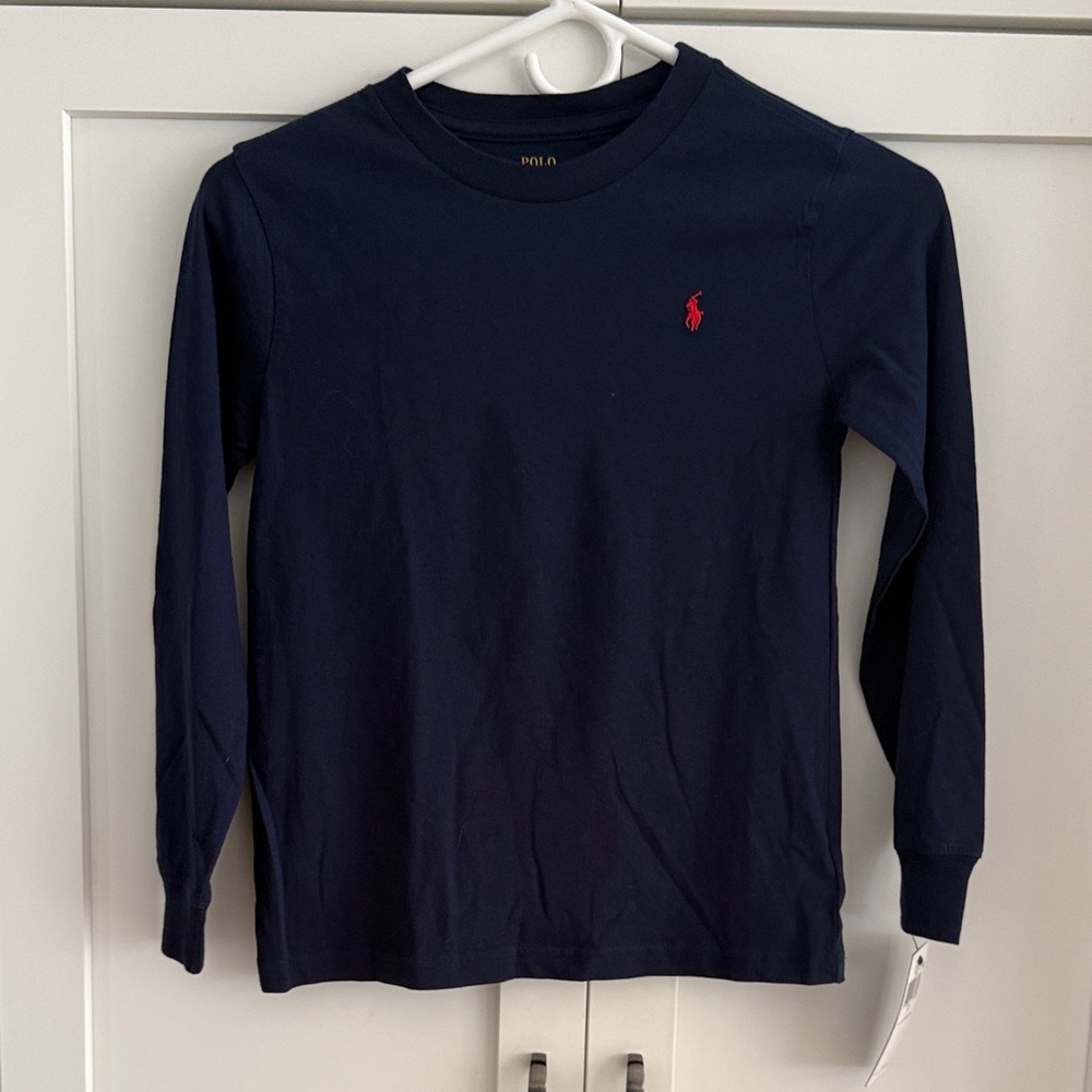 New! Polo by Ralph Lauren Kids Dark Blue Long Sleeve Tee